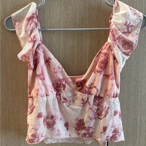 Princess Polly Pink Tie-Dye Ruffle Strap Cami